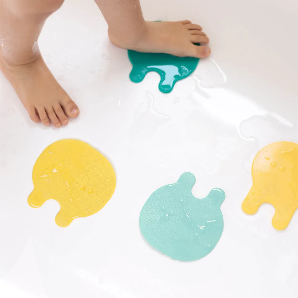 quut-grippi-minty-yellow-8-pi-ces-ventouses-bain image 1
