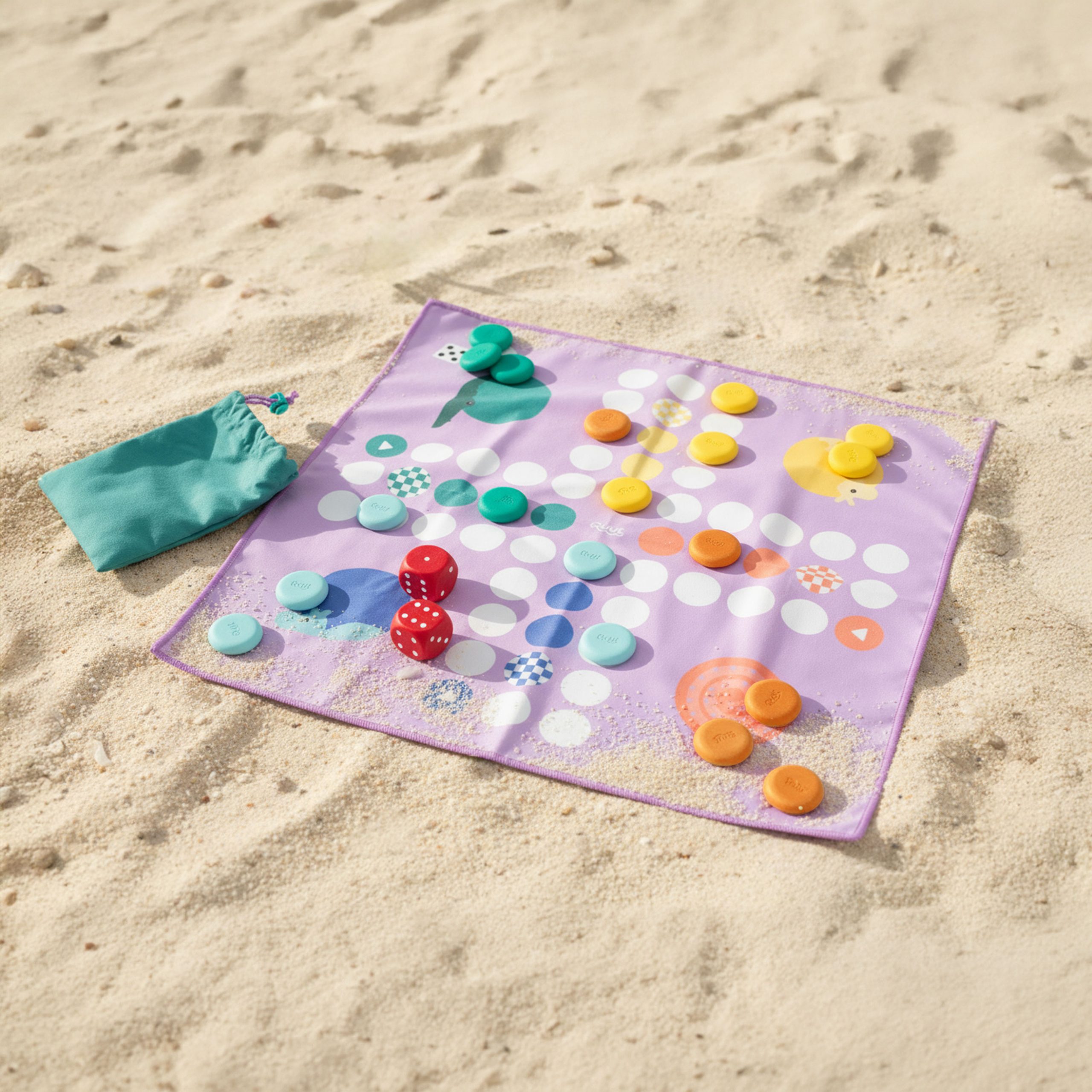 quut-serviette-de-jeu-r-versible-morpion-jeu-de-l-oie-plage image 8