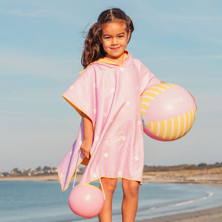 quut-poncho-banana-pink-poncho-microfibre-enfant image 4