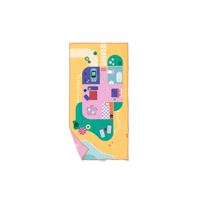 quut-serviette-de-jeu-doll-house-tapis-plage-maison-de-poup-e-2-en-1 image 1